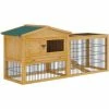 Pawhut Rabbit Hutch Pet House Outdoor Run Design W/ Water-Resistant Paint Ramp