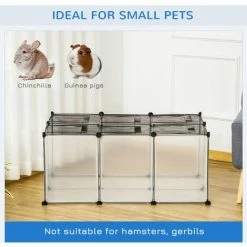 PawHut DIY Pet Playpen 22 Panels Small Animal Cage For Guinea Pigs Clear -PawHut Shop 48877924 4