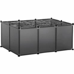 PawHut DIY Pet Playpen 22 Panels Small Animal Cage For Guinea Pigs Grey