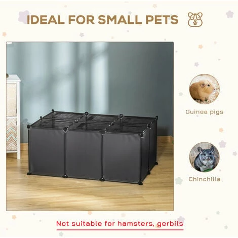 PawHut DIY Pet Playpen 22 Panels Small Animal Cage for Guinea Pigs Grey PawHut DIY Pet Playpen 22 Panels Small Animal Cage For Guinea Pigs Grey -PawHut Shop 48877936 4