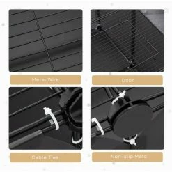 PawHut DIY Pet Playpen 22 Panels Small Animal Cage For Guinea Pigs Grey 4 PawHut DIY Pet Playpen 22 Panels Small Animal Cage For Guinea Pigs Grey -PawHut Shop 48877936 5