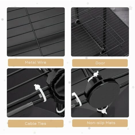 PawHut DIY Pet Playpen 22 Panels Small Animal Cage for Guinea Pigs Grey PawHut DIY Pet Playpen 22 Panels Small Animal Cage For Guinea Pigs Grey -PawHut Shop 48877936 5