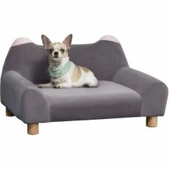 PawHut Dog Sofa Couch Cat Lounger W/ Sponge Padded Wooden Legs For Mini Dogs