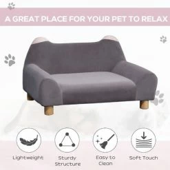 PawHut Dog Sofa Couch Cat Lounger W/ Sponge Padded Wooden Legs For Mini Dogs -PawHut Shop 50910752 4