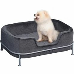 PawHut Dog Sofa Pet Couch W/ Removable Soft Cushion For Small Sized Dogs - Grey