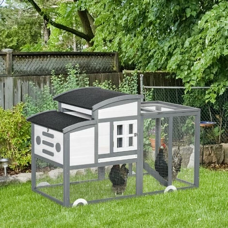 PawHut Chicken Coop Wooden Poultry Cage with Openable Roof Tray Nesting Box PawHut Chicken Coop Wooden Poultry Cage With Openable Roof Tray Nesting Box -PawHut Shop 50910785 3