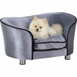 Pawhut Dog Sofa Pet Chair Kitten Bed Couch W/ Wooden Frame Removable Cushion