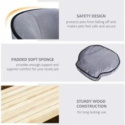 Pawhut Dog Sofa Pet Chair Kitten Bed Couch W/ Wooden Frame Removable Cushion -PawHut Shop 50910788 5