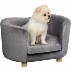 PawHut Dog Sofa Tub Shaped Kitten Bed W/ Removable Cushion For Small Sized Dogs