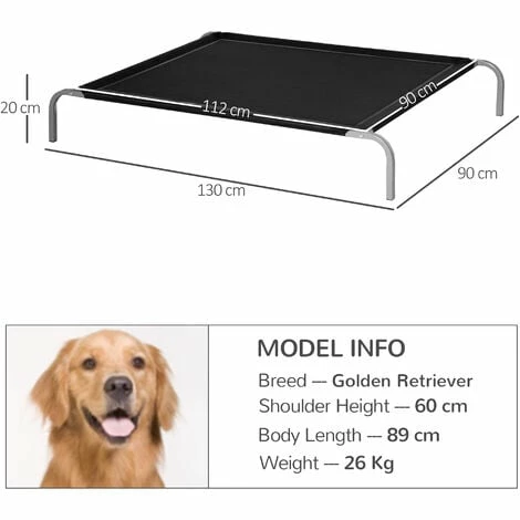 PawHut Cooling Pet Bed Elevated Dog Bed with Non-slip Pads for Large Dogs PawHut Cooling Pet Bed Elevated Dog Bed With Non-slip Pads For Large Dogs -PawHut Shop 52666256 2