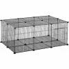PawHut DIY Pet Playpen Cage 22 Piece W/Door Bunny Chinchilla Hedgehog Guinea Pig