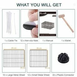 PawHut DIY Pet Playpen Cage 22 Piece W/Door Bunny Chinchilla Hedgehog Guinea Pig -PawHut Shop 53331927 5