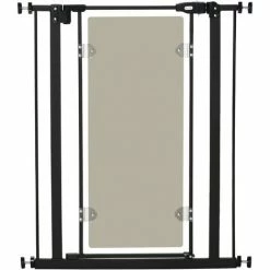 PawHut 76-82 Cm Adjustable Pressure Fit Pet Safety Gate Dog Barrier, Black