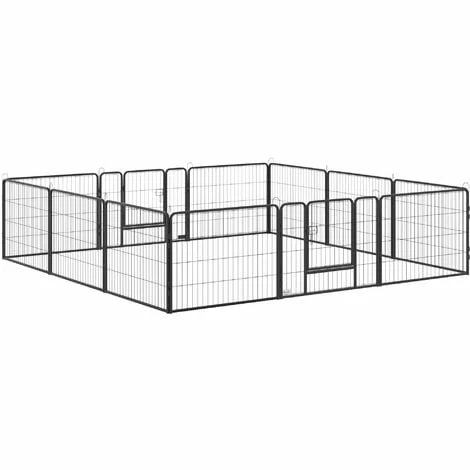 PawHut 12-Panel Pet Playpen, Heavy-Duty Dog Cage w/ Lockable doors, 80 x 60cm PawHut 12-Panel Pet Playpen, Heavy-Duty Dog Cage W/ Lockable Doors, 80 X 60cm -PawHut Shop 54027483 1