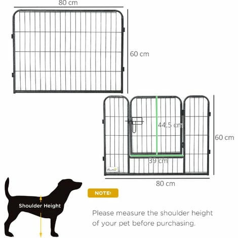 PawHut 12-Panel Pet Playpen, Heavy-Duty Dog Cage w/ Lockable doors, 80 x 60cm PawHut 12-Panel Pet Playpen, Heavy-Duty Dog Cage W/ Lockable Doors, 80 X 60cm -PawHut Shop 54027483 2