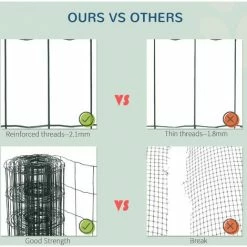 PawHut 0.6Mx10M Chicken Wire Mesh Rabbit Poultry Animal Fence PVC Coated Netting 3 PawHut 0.6Mx10M Chicken Wire Mesh Rabbit Poultry Animal Fence PVC Coated Netting -PawHut Shop 54027505 4