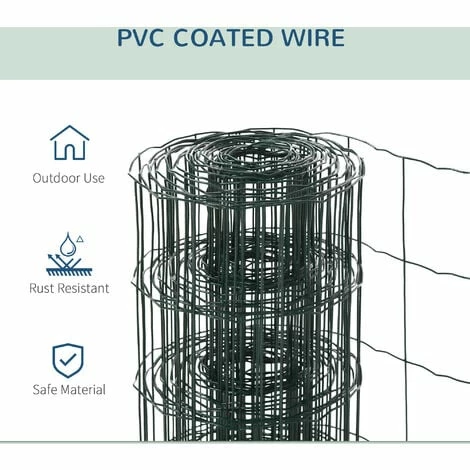PawHut 0.6Mx10M Chicken Wire Mesh Rabbit Poultry Animal Fence PVC Coated Netting PawHut 0.6Mx10M Chicken Wire Mesh Rabbit Poultry Animal Fence PVC Coated Netting -PawHut Shop 54027505 5