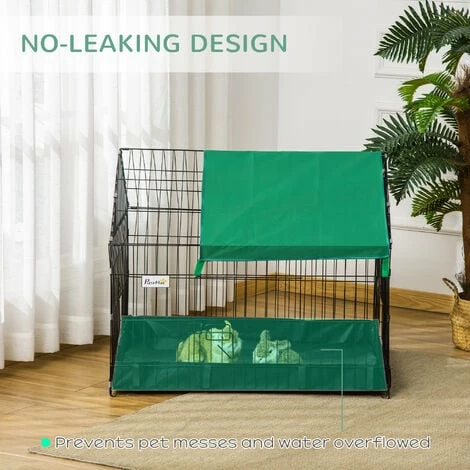 PawHut Rabbit Cage Guinea Pig Small Animal Playpen Water Proof Roof 90x75x75 cm PawHut Rabbit Cage Guinea Pig Small Animal Playpen Water Proof Roof 90x75x75 Cm -PawHut Shop 54027535 5
