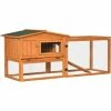PawHut Rabbit Hutch And Run Outdoor W/ Sliding Tray Hay Rack Ramp, 156x58x68 Cm