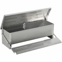 PawHut Automatic Chicken Feeder Poultry Feeder W/ Treadle, Lid, Sliver-Tone