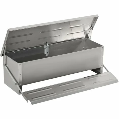 PawHut Automatic Chicken Feeder Poultry Feeder w/ Treadle, Lid, Sliver-Tone PawHut Automatic Chicken Feeder Poultry Feeder W/ Treadle, Lid, Sliver-Tone -PawHut Shop 54445003 1