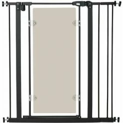 PawHut 76-92cm Adjustable Pressure Fit Pet Safety Gate Dog Barrier, Black