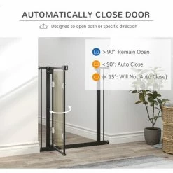 PawHut Pressure Fit Pet Safety Gate Stair Gate W/ Double-Locking, 74-80 Cm -PawHut Shop 54809885 5