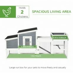 PawHut Wooden Chicken Coop Rabbit Hutch Poultry Cage W/ Plant Box Nesting Box -PawHut Shop 56141172 4