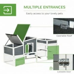 PawHut Wooden Chicken Coop Rabbit Hutch Poultry Cage W/ Plant Box Nesting Box -PawHut Shop 56141172 5