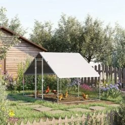 PawHut Walk In Chicken Run Large Galvanized Chicken Coop W/ Cover 3 X 2 X 2m -PawHut Shop 56391302 3