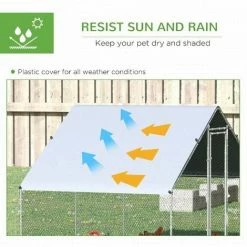 PawHut Walk In Chicken Run Large Galvanized Chicken Coop W/ Cover 3 X 2 X 2m -PawHut Shop 56391302 4