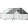 PawHut Walk In Chicken Run Large Galvanized Chicken Coop W/ Cover 3 X 4 X 2m
