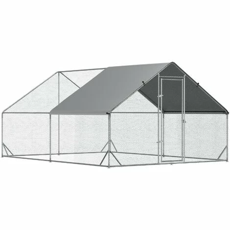 PawHut Walk In Chicken Run Large Galvanized Chicken Coop w/ Cover 3 x 4 x 2m PawHut Walk In Chicken Run Large Galvanized Chicken Coop W/ Cover 3 X 4 X 2m -PawHut Shop 56392000 1