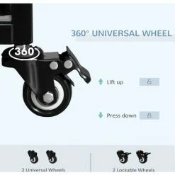 PawHut Metal Kennel Cage With Wheels And Crate Tray For Pet Dog Medium Black -PawHut Shop 5705168 4