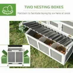PawHut Chicken Coop Hen House Poultry Crate W/ Nesting Box Tray, 225x147x 85.5cm -PawHut Shop 57882072 5