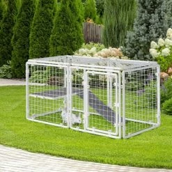 PawHut DIY Rabbit Hutch 9PCs Guinea Pig House Bunny Cage W/ Door Ladder Divider 2 PawHut DIY Rabbit Hutch 9PCs Guinea Pig House Bunny Cage W/ Door Ladder Divider -PawHut Shop 58388962 3