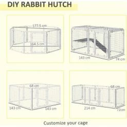 PawHut DIY Rabbit Hutch 9PCs Guinea Pig House Bunny Cage W/ Door Ladder Divider 3 PawHut DIY Rabbit Hutch 9PCs Guinea Pig House Bunny Cage W/ Door Ladder Divider -PawHut Shop 58388962 4