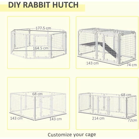 PawHut DIY Rabbit Hutch 9PCs Guinea Pig House Bunny Cage w/ Door Ladder Divider PawHut DIY Rabbit Hutch 9PCs Guinea Pig House Bunny Cage W/ Door Ladder Divider -PawHut Shop 58388962 4