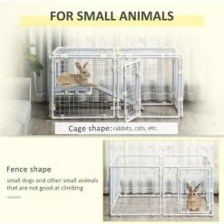 PawHut DIY Rabbit Hutch 9PCs Guinea Pig House Bunny Cage W/ Door Ladder Divider 4 PawHut DIY Rabbit Hutch 9PCs Guinea Pig House Bunny Cage W/ Door Ladder Divider -PawHut Shop 58388962 5