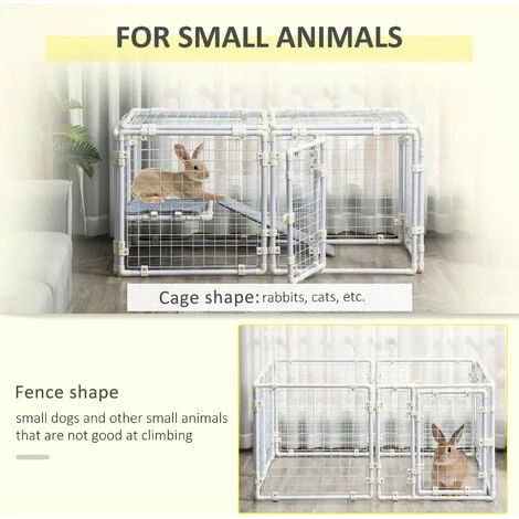 PawHut DIY Rabbit Hutch 9PCs Guinea Pig House Bunny Cage w/ Door Ladder Divider PawHut DIY Rabbit Hutch 9PCs Guinea Pig House Bunny Cage W/ Door Ladder Divider -PawHut Shop 58388962 5