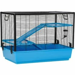 PawHut Indoor Guinea Pig Cage Habitat For Small Animals W/ Accessories, Blue