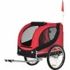 PawHut Dog Bike Trailer Pet Cart Bike Carrier Travel With Hitch Coupler Red