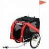 PawHut Pet Bicycle Trailer Dog Cat Bike Carrier Water Resistant Red Outdoor