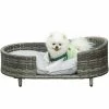 PawHut Wicker Dog Sofa Bed W/ Soft Water-resistant Cushion For XS S Dogs