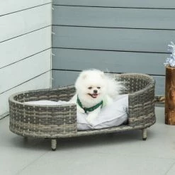 PawHut Wicker Dog Sofa Bed W/ Soft Water-resistant Cushion For XS S Dogs 2 PawHut Wicker Dog Sofa Bed W/ Soft Water-resistant Cushion For XS S Dogs -PawHut Shop 59477085 3