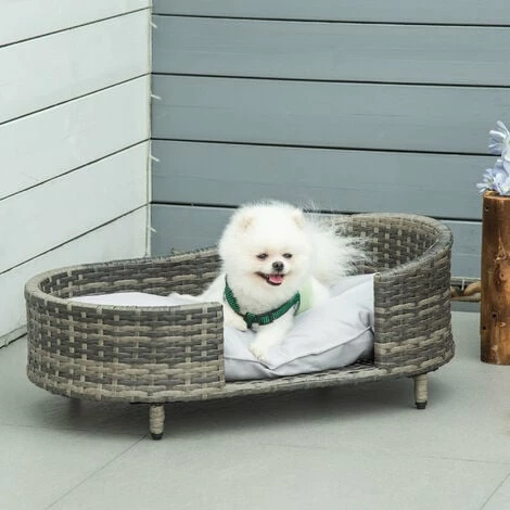 PawHut Wicker Dog Sofa Bed w/ Soft Water-resistant Cushion for XS S Dogs PawHut Wicker Dog Sofa Bed W/ Soft Water-resistant Cushion For XS S Dogs -PawHut Shop 59477085 3