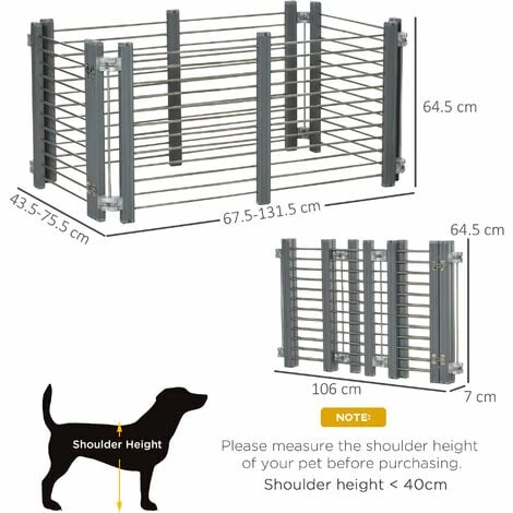 PawHut Dog Pen Foldable Puppy Playpen Fence Indoor Outdoor W/ Gate 64.5H cm PawHut Dog Pen Foldable Puppy Playpen Fence Indoor Outdoor W/ Gate 64.5H Cm -PawHut Shop 59980175 2