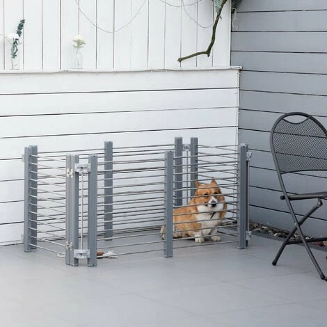 PawHut Dog Pen Foldable Puppy Playpen Fence Indoor Outdoor W/ Gate 64.5H cm PawHut Dog Pen Foldable Puppy Playpen Fence Indoor Outdoor W/ Gate 64.5H Cm -PawHut Shop 59980175 3