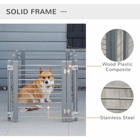 PawHut Dog Pen Foldable Puppy Playpen Fence Indoor Outdoor W/ Gate 64.5H cm PawHut Dog Pen Foldable Puppy Playpen Fence Indoor Outdoor W/ Gate 64.5H Cm -PawHut Shop 59980175 5