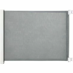 PawHut Retractable Safety Gate Pet Guard Battier For Doorways, Hallways - Grey